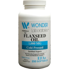 Flax Seed Oil 1000 Mg Certified Organic Cold Pressed Hexane Free Flaxseed Oil is The Worlds Richest Source of Omega-3 Fatty Acids - 250 Softgels #1942