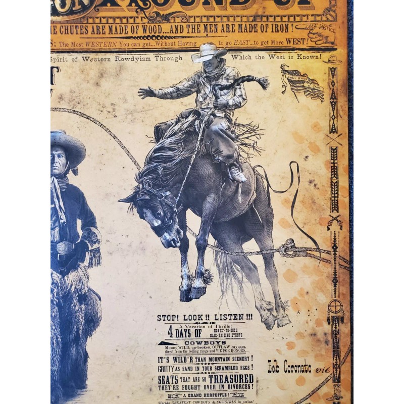 *signed* Pendleton Round Up Rodeo poster by Bob Coronato Oregon