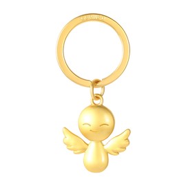 GERNEO® Guardian Angel Keyring Alana - Lucky Charm with Warm Smile in Gold, Rose Gold or Silver, gold