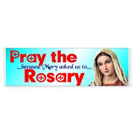 CafePress Pray The Rosary Car Sticker (Bumper 10 Pk)(A) 10"x3" Rectangle Bumper Sticker Car Decal (10 Pack)
