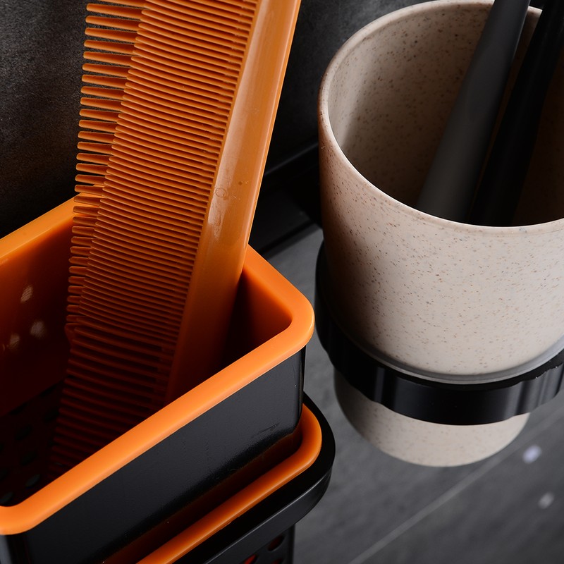 Multifunctional Space Aluminum Bathroom Storage Rack Hair Dryer Toothbrush Holder