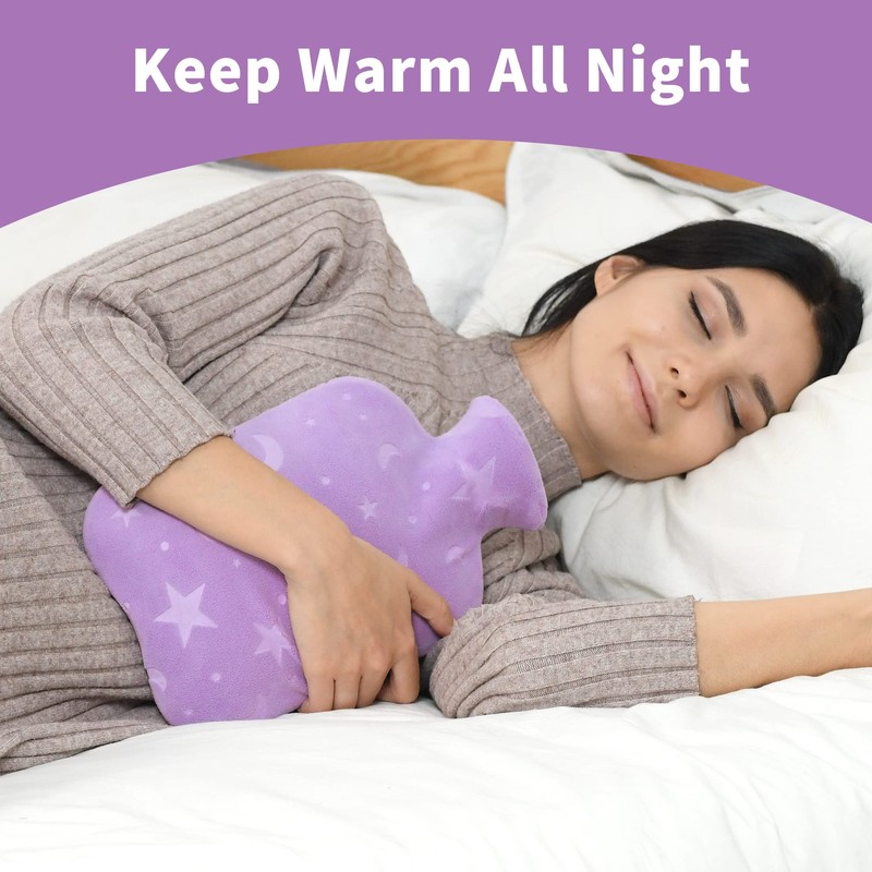 DICEVER Hot Water Bottle with Soft Cover, Hot and Cold