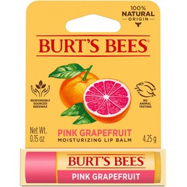 Burt's Bees Bálsamo labial 100% natural, caja de ampolla de pomelo rosa, 0.15 onzas