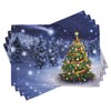 ABAKUHAUS Christmas Place Mats, Elf Noel Theme Winter Washable Fabric