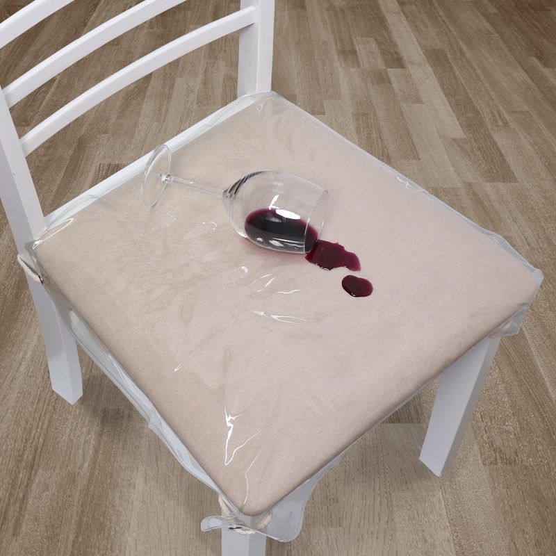 Uzitec Clear Plastic Dining Chair Cushion Protectors - Set of