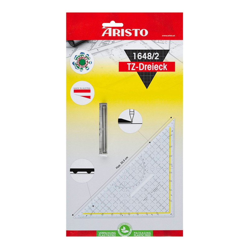Aristo TZ-Dreieck ARISTO m.Griff Hyp.32,5cm PLEXIGLAS GLASKLAR, 1648/2