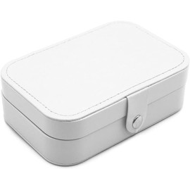 Raganet, Estuche Joyero Portatil, Alhajero de Organización con 2 Compartimientos Separados, Alajero Organizador para Aretes, Pulseras Anillos y Todo Tipo de Joyas (Blanco)