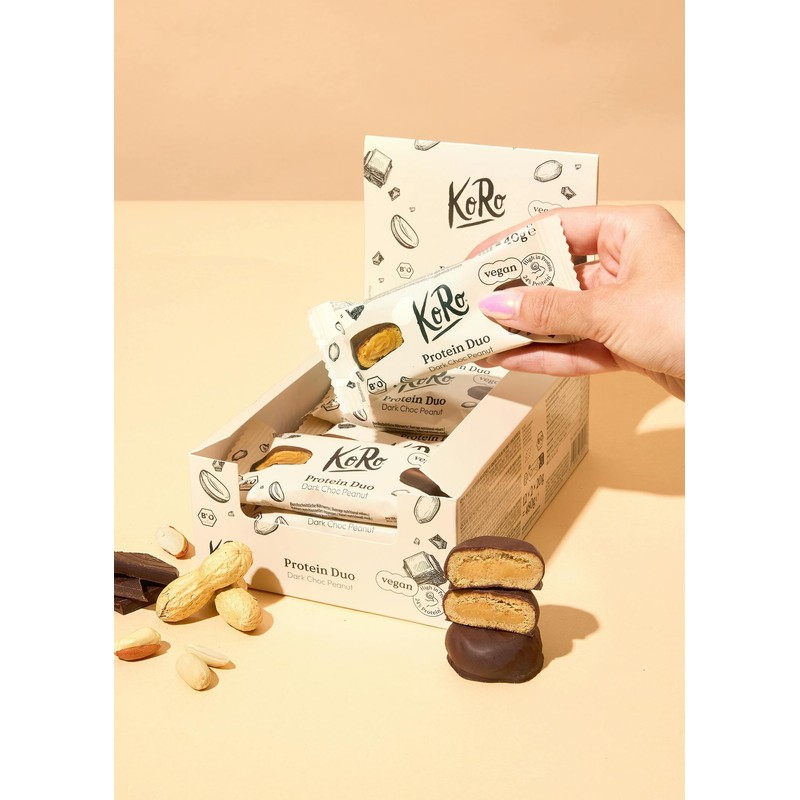 KoRo - Organic Protein Bites Dark Choc Peanut 12 x