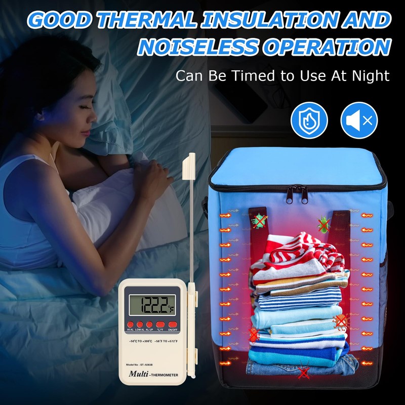 New Generation, Bed Bug Heater with Thermometer and Timer, Non-chemical,