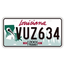 Panguru Replica License Plate of US States, Embossed Novelty Metal Number Tags, Prop Car Registration Plates, 12x6 Inches (Louisiana)