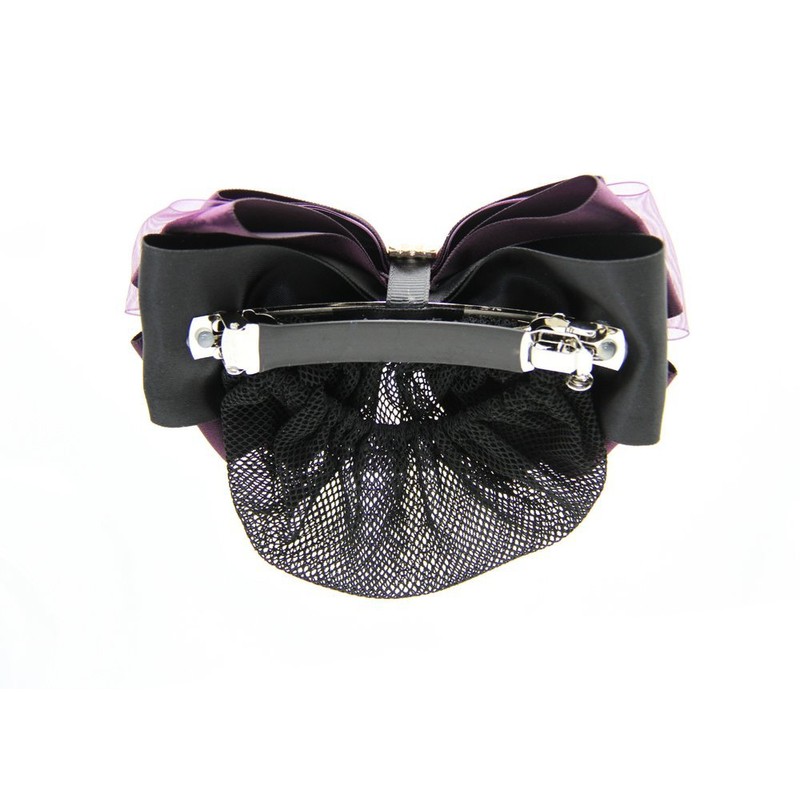 GLOBAL BOX Ribbon Barrette with Net, Chignon Hair, Formal, Hair