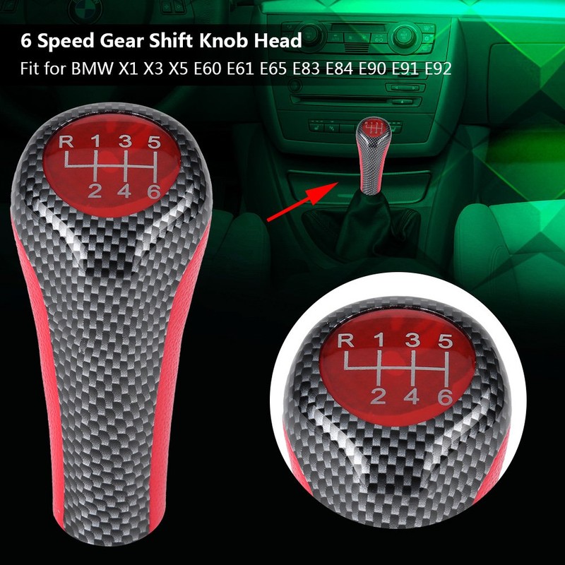 for X5 Gear Shift Knob, Red & Carbon Fiber 6