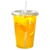 EcoQuality Clear Plastic Disposable Cups with Lids and Straws 50