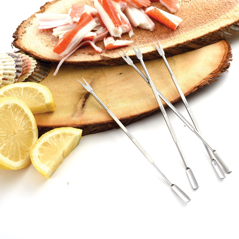 Norpro Stainless Steel Seafood Forks 6.75" | 4-Count per Pack