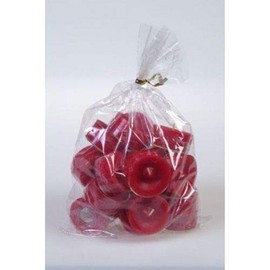 20 Original Danish Tea Lights Unscented in Acrylic Cup Coloured Coloured Red
