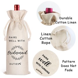 Pairs well with Bridesmaid Duties, Bridesmaid Proposal Wine Bag, Bridal Party Gifts Wine Bag, Wedding Wine Bag Gift, Gift for Bridesmaids, Bridal Shower, Engagement, Party Decorations(Bridesmai-2)