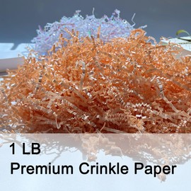 MARSROAM 1 LB Champagne Crinkle Paper Filler Shredded Paper for Gift Baskets