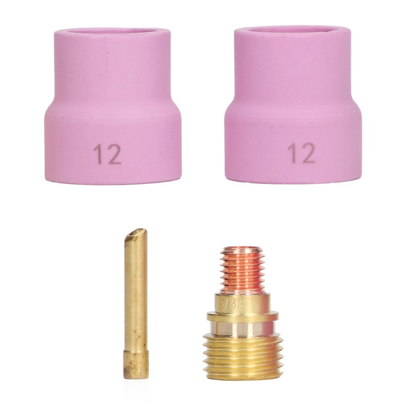 4Pcs TIG Welding Accessory Set Ceramic Nozzle 2.4mm Gas Lens
