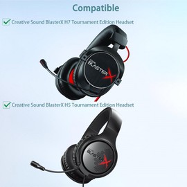 BlasterX H7 Ersatz-Ohrpolster Kompatibel mit Creative Sound BlasterX H7 H5 Headsets Ohrpolster Kissen (Atmungsaktiver Stoff/Hochwertiger Schaum)