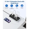 10FT Extension Cord with USB Ports- Power Strip with USB,
