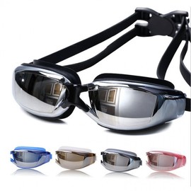 Adult Swimming Goggles with Integrated Earplugs, Anti-Fog & Waterproof LF725 Black Myopia 650 Degree 10ea