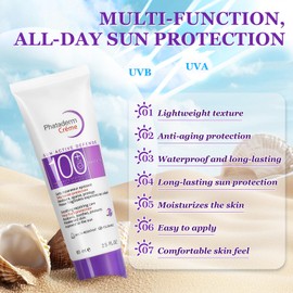 Sun Cream SPF 100, Sun Cream 100 Protection Factor, Sun Cream 100 SPF with UV Protection, Face and Body, Very High Protection, Waterproof, Non-Greasy, Soothing Sunscreen