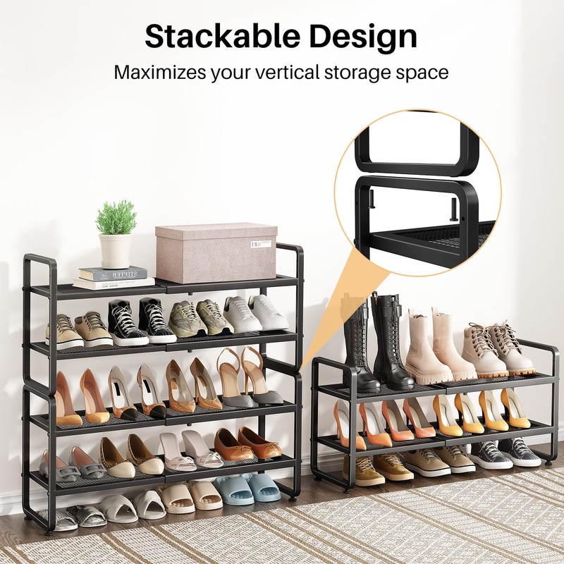 SNTD Shoe Rack - Expandable Shoe Organizer for Closet, Adjustable