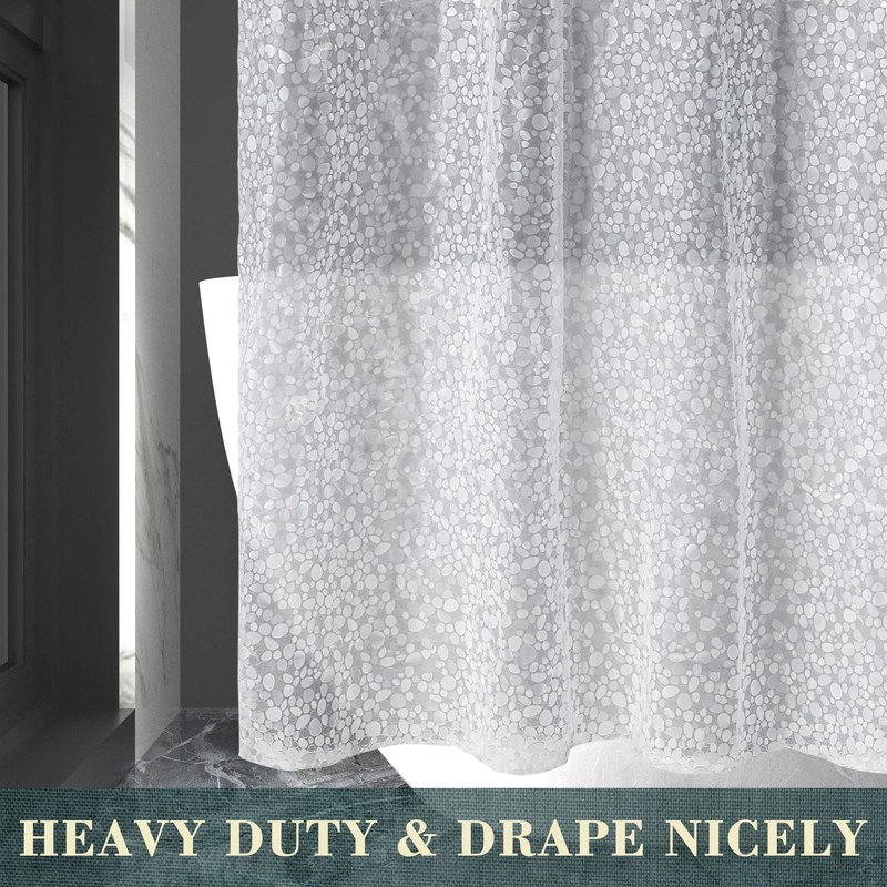 ABLUEN No Hook Shower Curtain or Liner - 8G Heavy