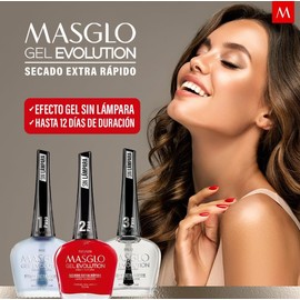 Masglo Esmalte de Uñas Gel Evolution Secado Extra Rápido 13,5mL, Vegan, Color Malvada                                                                 