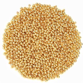 1500Pcs 4mm Gold Spacer Round Beads Smooth Loose Ball Beads for Bracelet Necklace Jewelry Making Craft Supplies