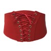 Ladies Waist Corset Cinched Belt (Medium (UK 8-14), Red)