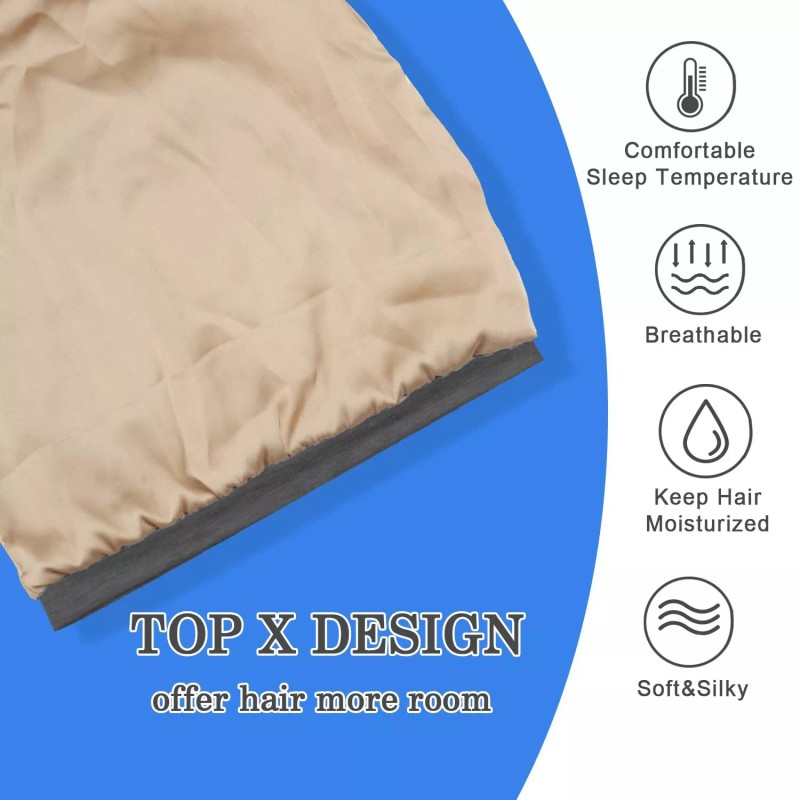 NICPOO 2 Pcs Adjustable Silk Satin Bonnet Hair Wrap for
