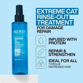 REDKEN Tratamiento Extreme CAT |Tratamiento para cabello muy dañado| Reconstruye, fortalece y ayuda a prevenir el quiebre del cabello | Contiene Proteínas | 200ml