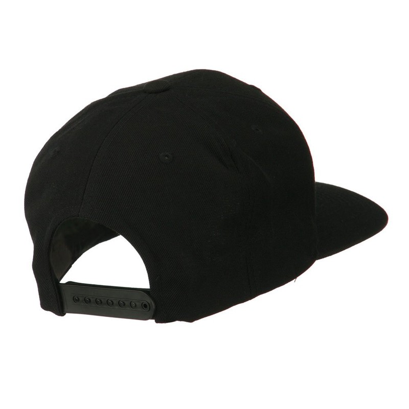 Big Diamond Embroidered Flat Bill Cap - Black OSFM