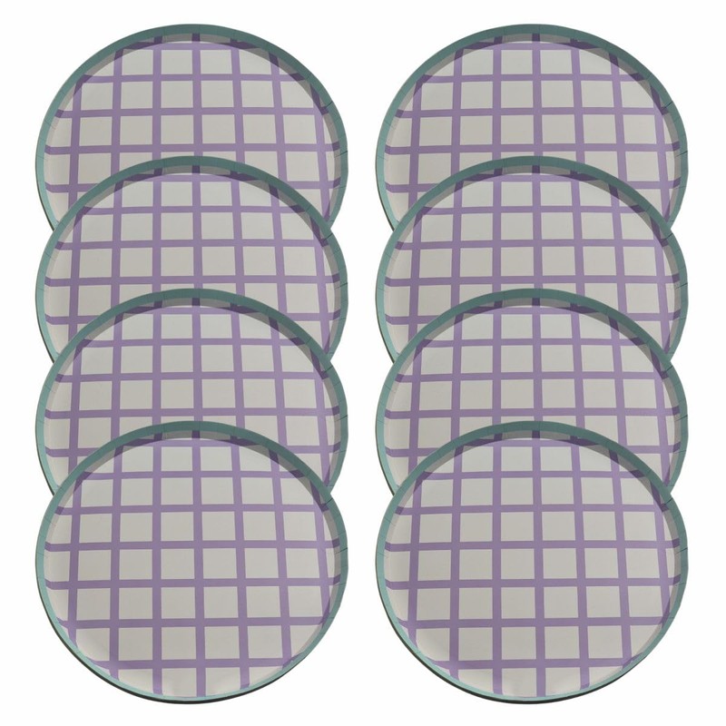 schone Patterned Paper Plates – 8 Pack 24cm Disposable Plates
