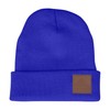 Warm Women's Beanie Hat | Men's Hat with Leather Patch