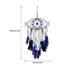 PATIKIL Evil Eye Dream Catchers, Evil Eye Macrame Wall Hanging for Home Decor Bedroom Accessories Cafes Wedding Decoration, Black
