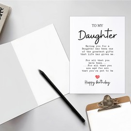 AIQIUQIU Birthday Card for Daughter, Funny Birthday Greeting Card for Girls/Women, Perfect Happy Birthday Card for Her- Blank Inside