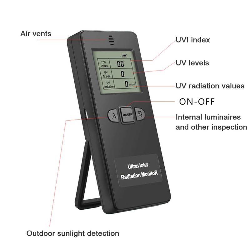 Portable Digital Ultraviolet Radiation Detector Ultraviolet UVI Meter Radiometer Tester