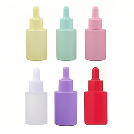 6Packs 1Oz Colorful Glass Dropper Bottle Essential Oil Bottles Empty Color-coated Dropper Bottles Eye Dropper Bottles Thick Droppers Pipette Bottles for Essential Oils, Cuticle Oils, Body Oils