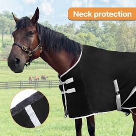 82'' Black Fleece Horse Care Blanket, Horse Turnout Sheet