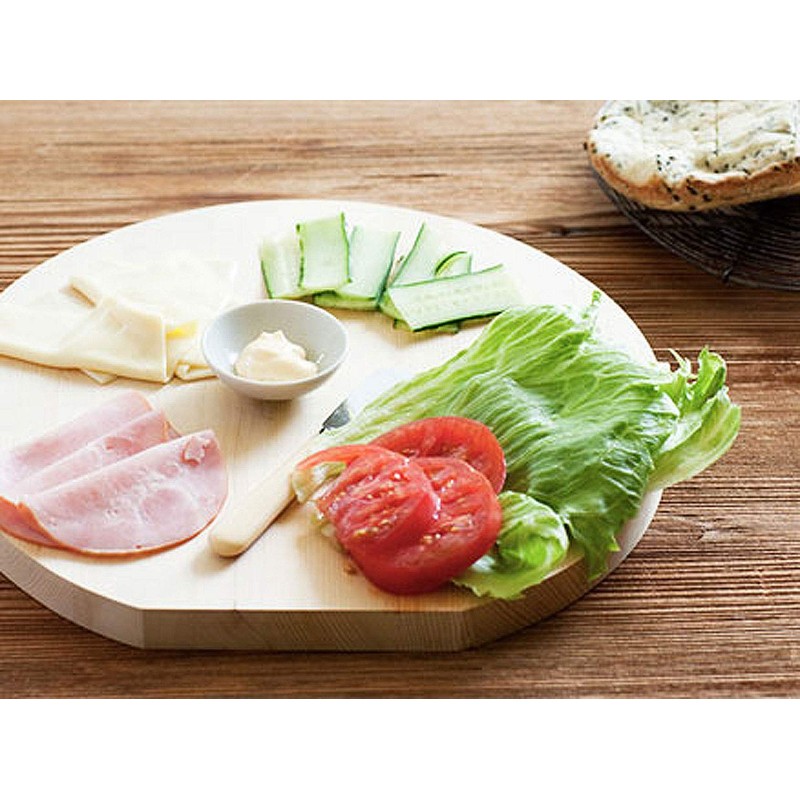 Umezawa 292407 Wooden Cutting Board, Aomori Hiba, Round, Small, Diameter