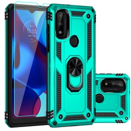 SKTGSLAMY for Moto G Pure Case,with HD Screen Protector, [Military Grade] 16ft. Drop Tested Cover with Magnetic Kickstand Car Mount Protective Case for Moto G Pure, Mint