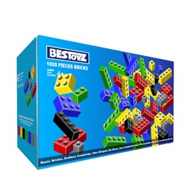 Bestoyz 1000 Pieces Building Blocks, Bulk Classic Building Bricks Toy, Big Box of Basic Bricks, Compatible with Major Brands, Educational Construction Toys & Gifts for Kids 4+
