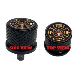 Fire Fighter Cross Large Knurled Aluminum Rear 1/4-20 Black Seat Bolt Fits Harley Davidson 1996-2024+. Custom Made in The USA