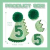 HODIHIWI Dinosaur 5th Birthday Hat Green Dino Theme First Party