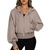 ANRABESS Women's Zip Up Hoodies Cropped Sweatshirts Full Zip Jackets
