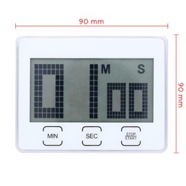 MPM Digital Kitchen Stopwatch Made of Plastic, Countdown Timer, with Easy-to-Read Display and Magnets, White, Suitable for Any Room, Compact and Precise