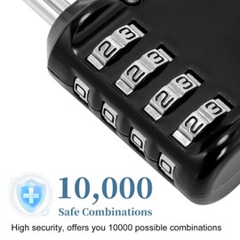 2 Pack Combination Lock,4 Digit Locker Lock Weatherproof Padlock Outdoor Lock for School Gym Locker,Gate, Case,Toolbox, Fence, Hasp, Cabinet (2, Black)