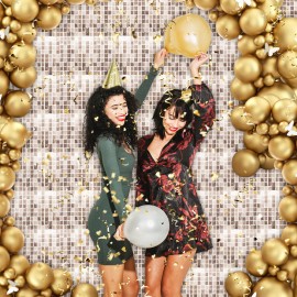 30pc Panel Decorativo 4d Shimmer Muro Fiesta Lentejuelas 30x30cm Champán